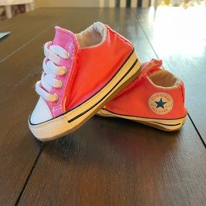 Pink Converse crib shoes
